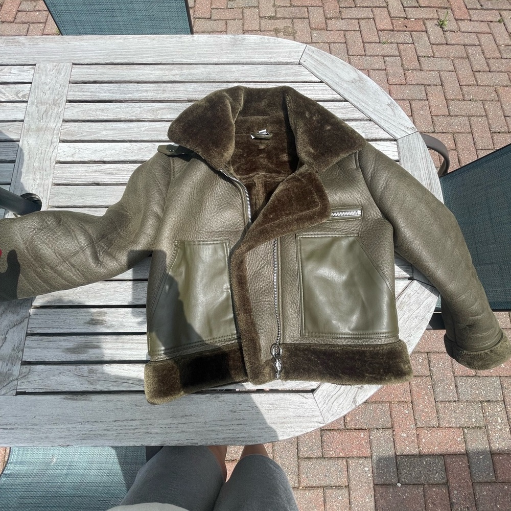 Topshop Brown Plush Jacket